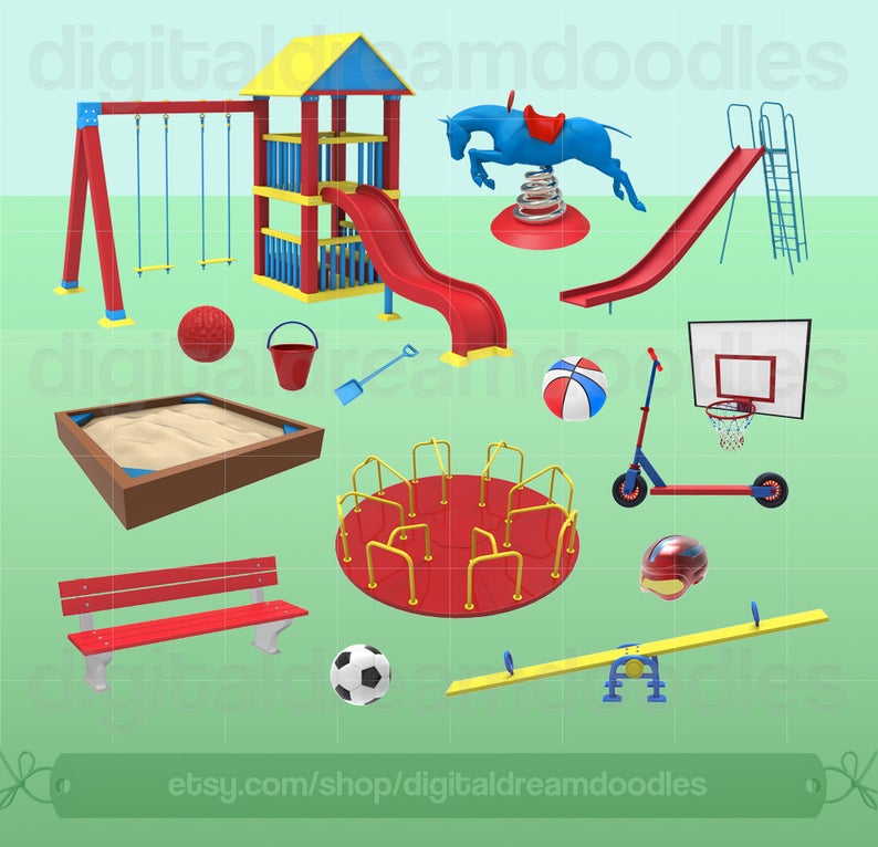 Clip art slide graphic. Playground clipart small park