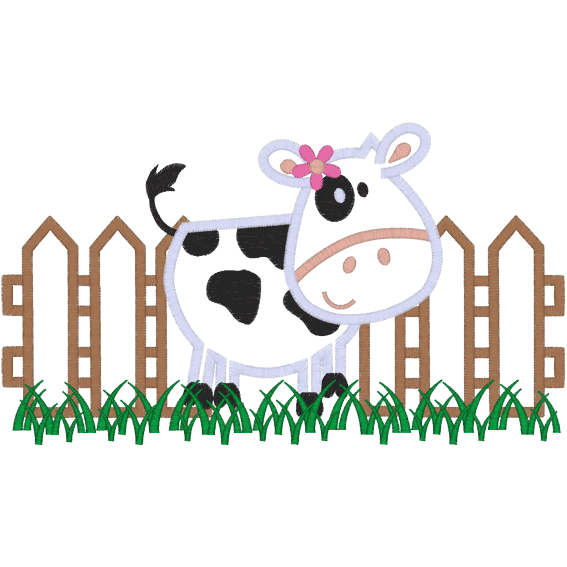 cows clipart fence