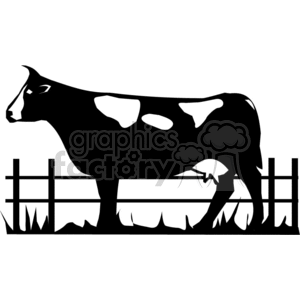 cow clipart fence