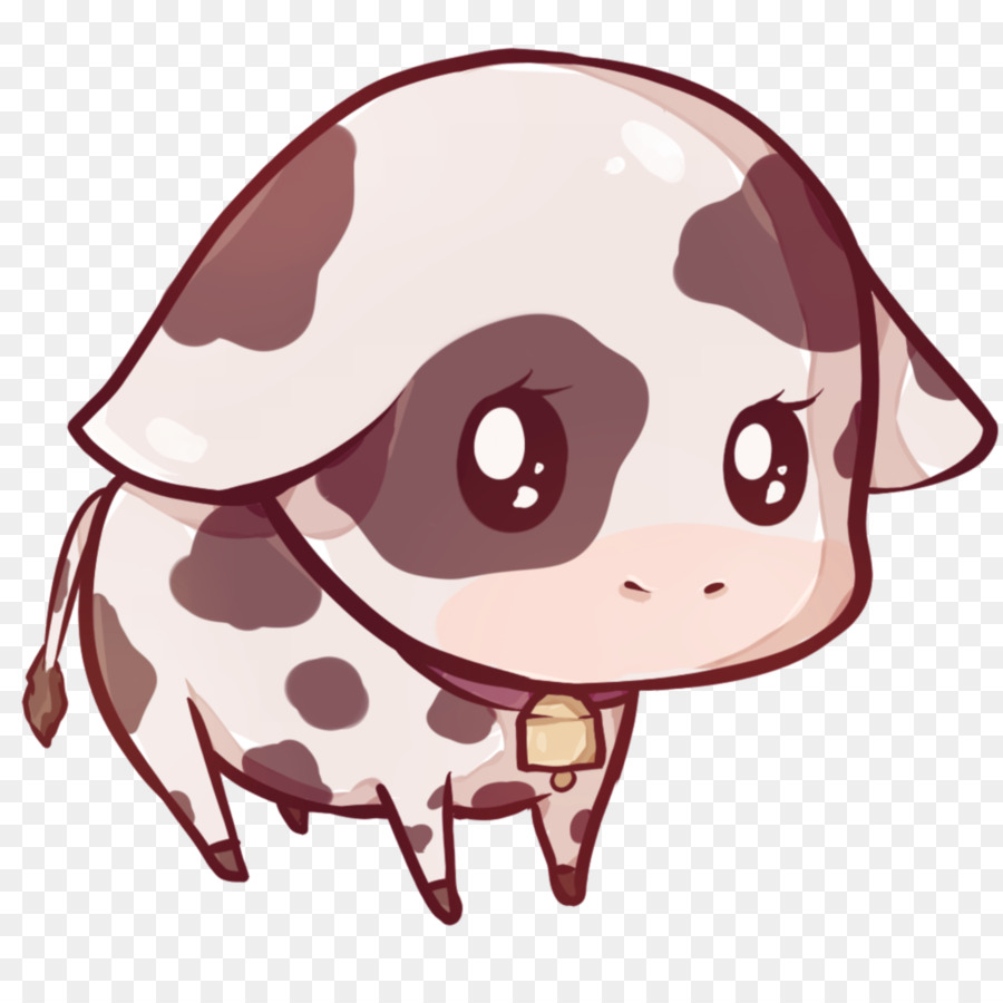 Pig cartoon nose transparent. Cow clipart kawaii