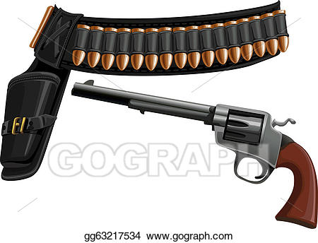 Vector stock revolver a. Cowboy clipart gun holster