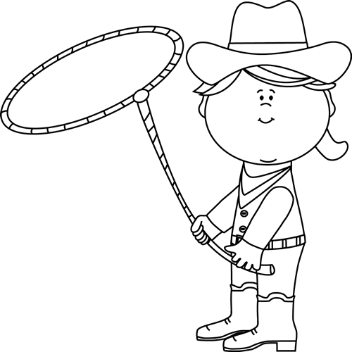 Western clip art . Cowgirl clipart black and white
