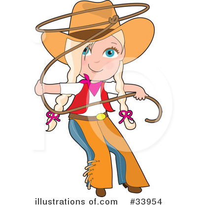 Illustration by maria bell. Cowgirl clipart