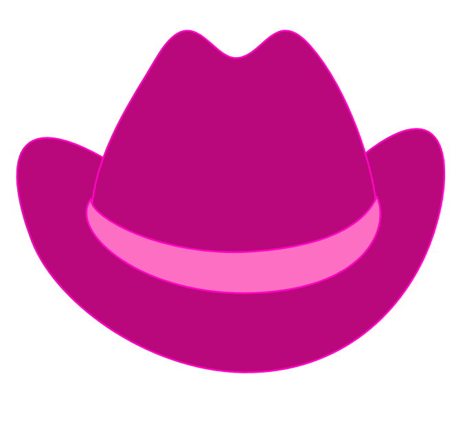 Pink cartoon cowboy hat. Cowgirl clipart baby cowgirl