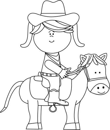 Cowgirl clipart black and white. Riding a horse clip