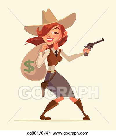 cowgirl clipart gun