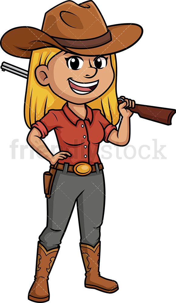 cowgirl clipart gun