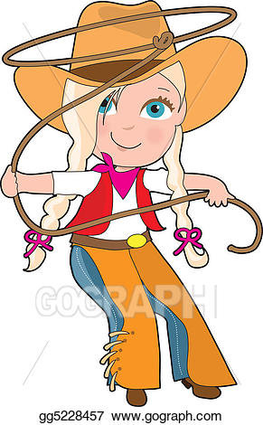 Stock illustration gg gograph. Cowgirl clipart kid