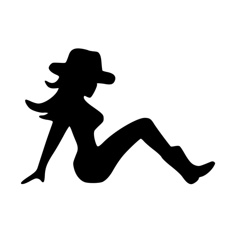 Cowgirl clipart mudflap girl. Vinyl decal sticker trucker