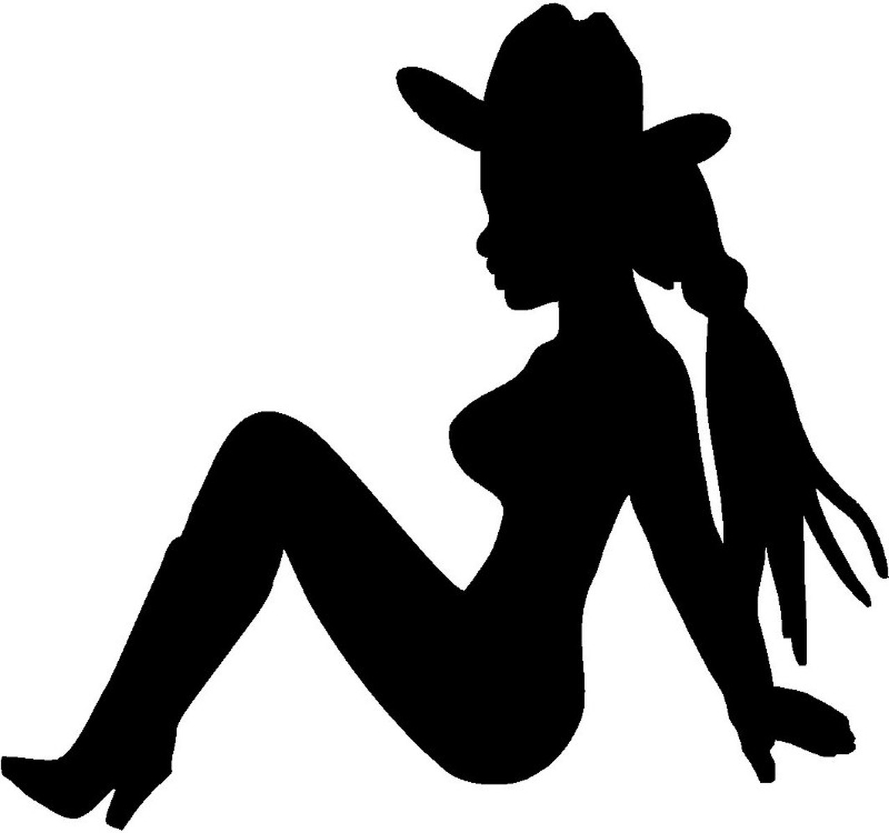 Cowgirl clipart mudflap girl. Decal 