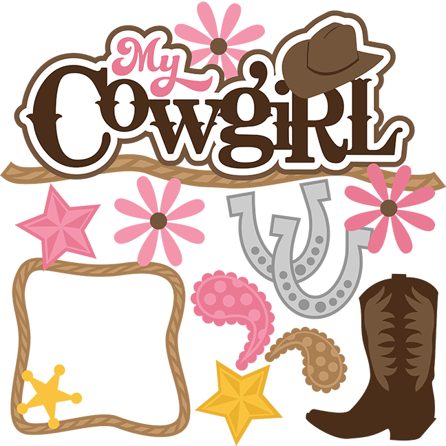My svg scrapbook file. Cowgirl clipart princess