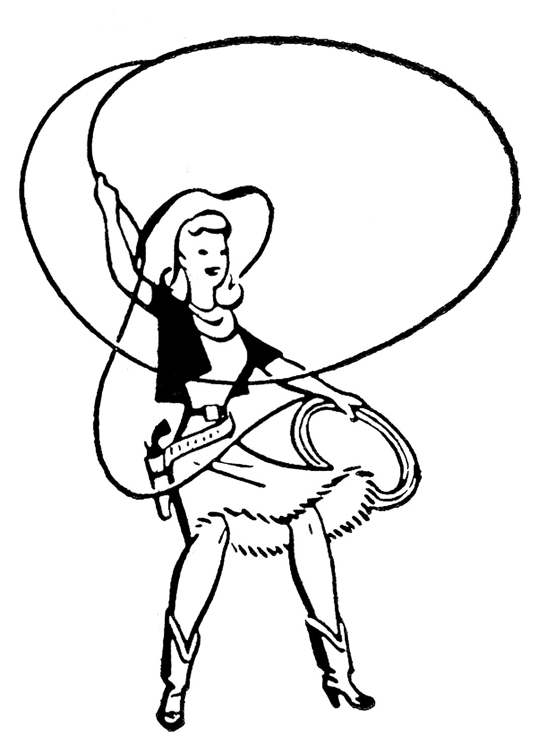 cowgirl clipart vintage