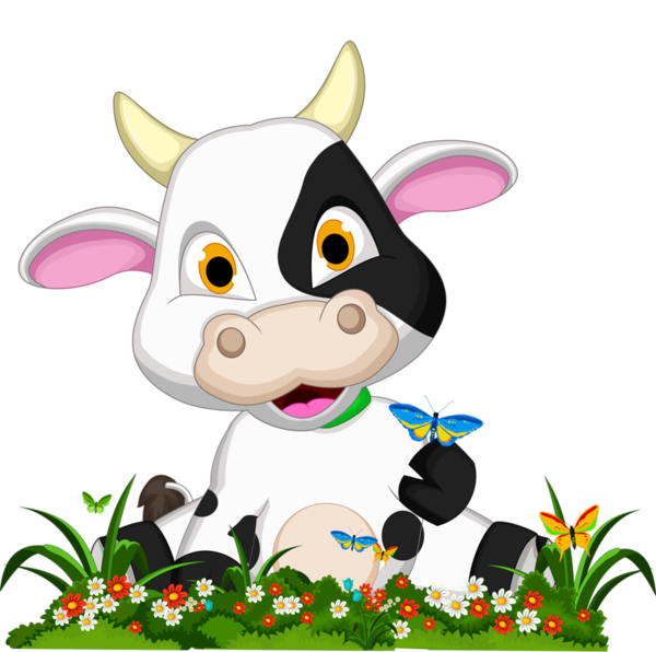 cows clipart flower