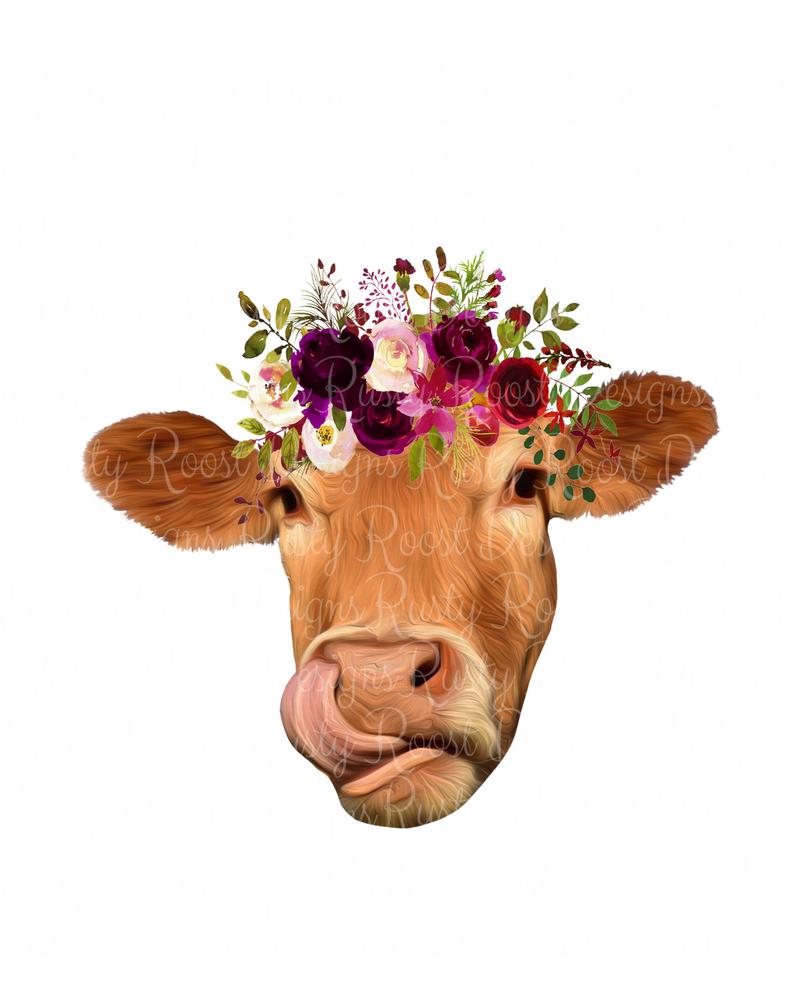 cows clipart flower
