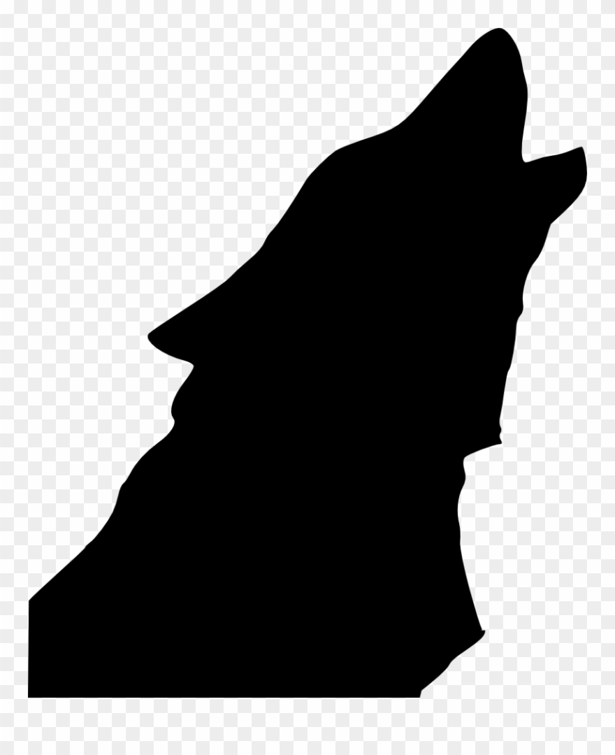 Drawing silhouette aullido head. Coyote clipart gray wolf
