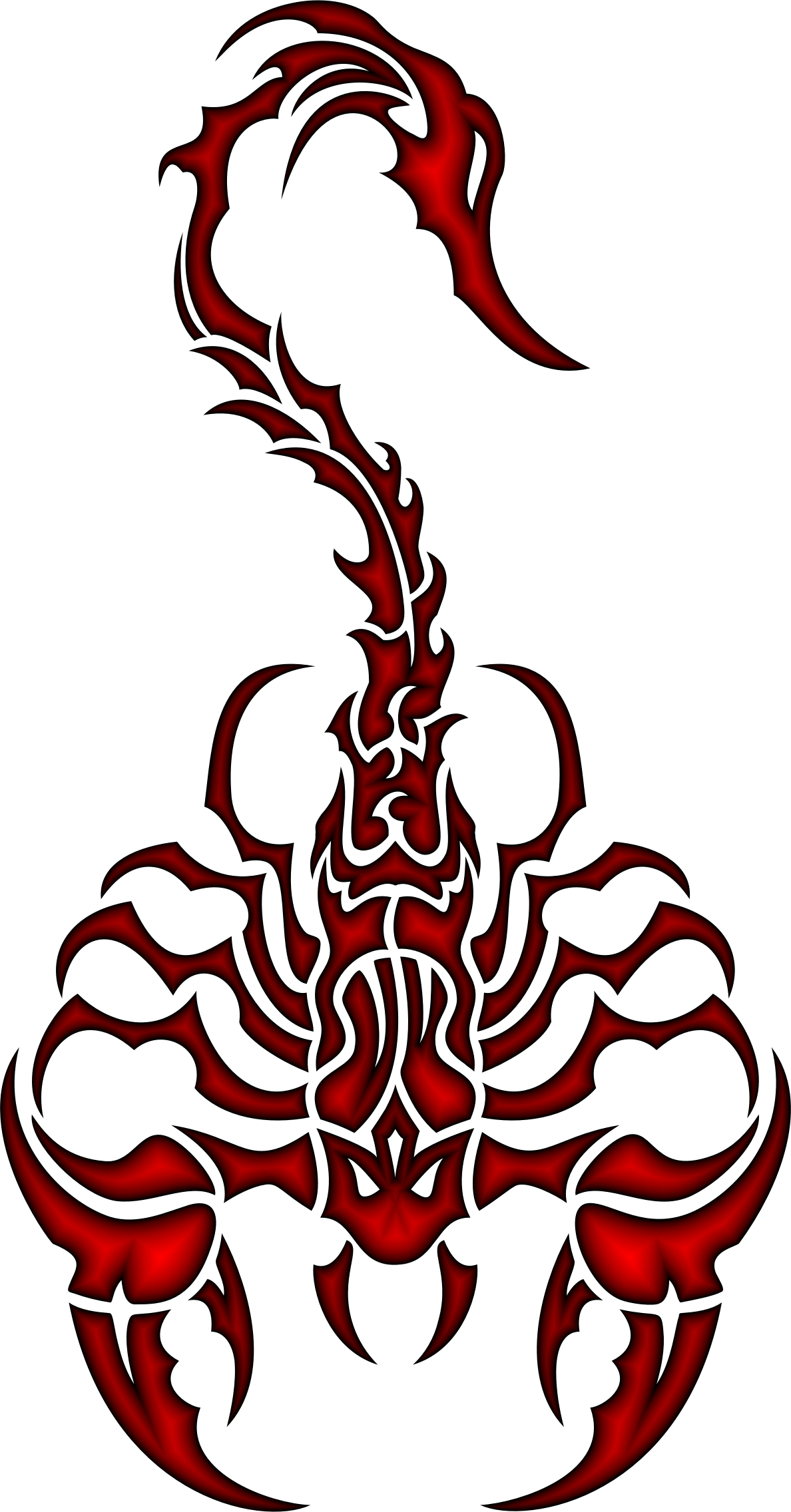 Sleek tribal scorpion crimson. Crab clipart big red