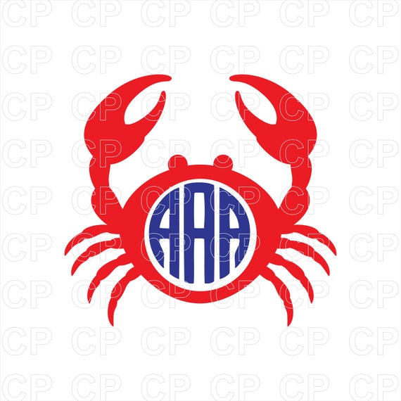crab clipart monogram