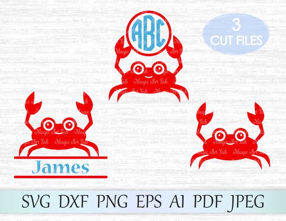 crabs clipart monogram