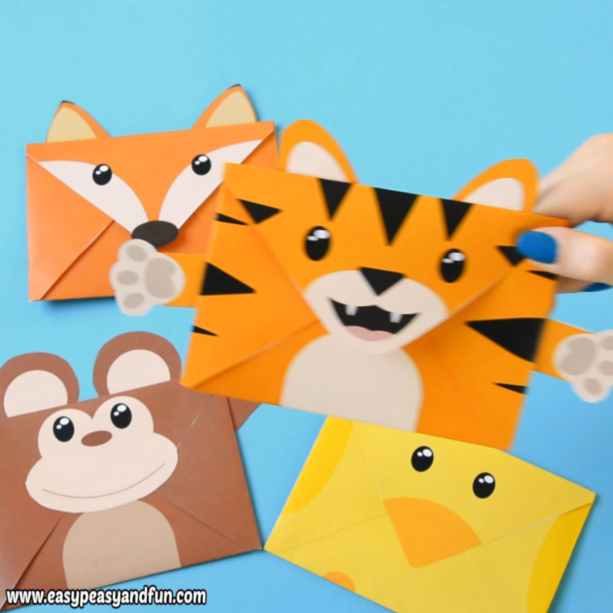 Printable animal envelopes such. Craft clipart fun activity