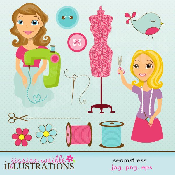 craft clipart lady sewing