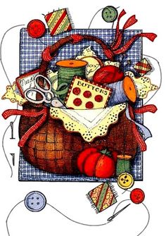 crafts clipart sewing basket