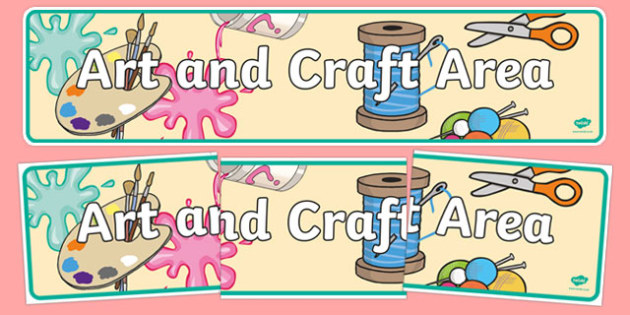 Crafts clipart art area. Free and craft banner