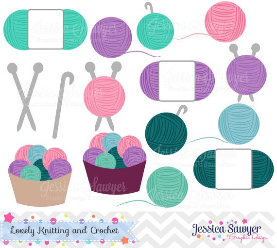Crochet and for logos. Knitting clipart scrapbook paper