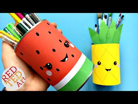 Crafts clipart pen cup. Easy melon pencil holder