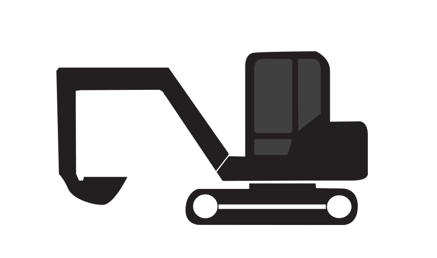 Mini png black and. Excavator clipart icon