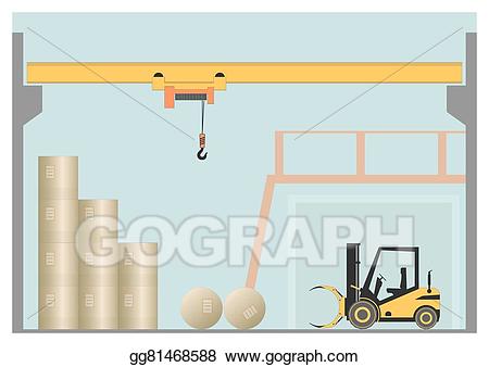 Eps vector stock illustration. Crane clipart overhead crane