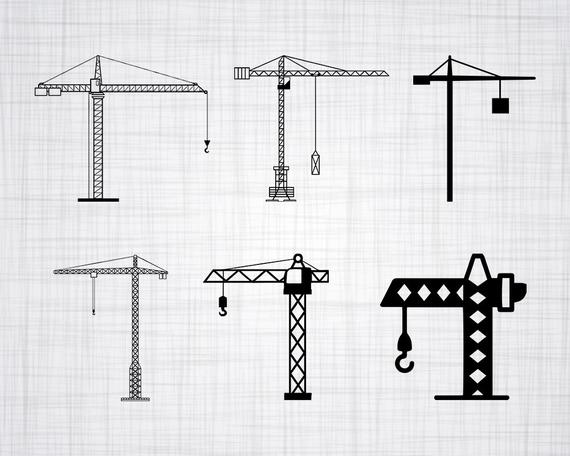 Crane clipart tower crane. Construction svg bundle cut