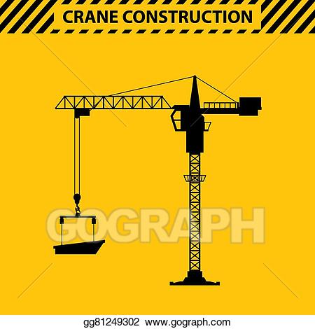 Crane clipart used construction. Vector stock silhouette cranes