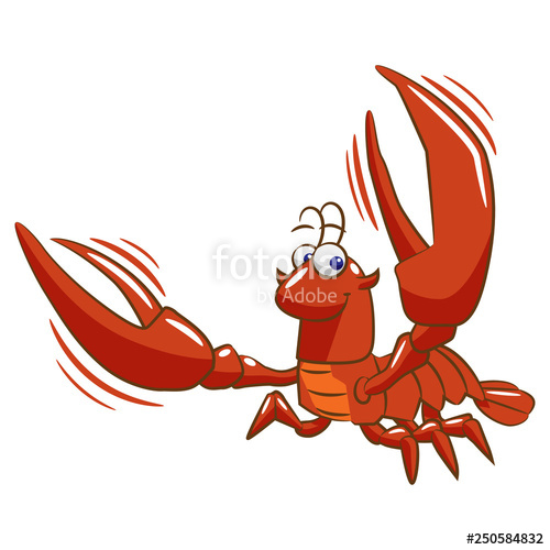 Crayfish cartoon stock image. Crawfish clipart cute