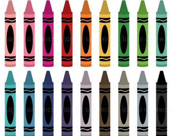 Crayon clipart. Crayons etsy set commercial