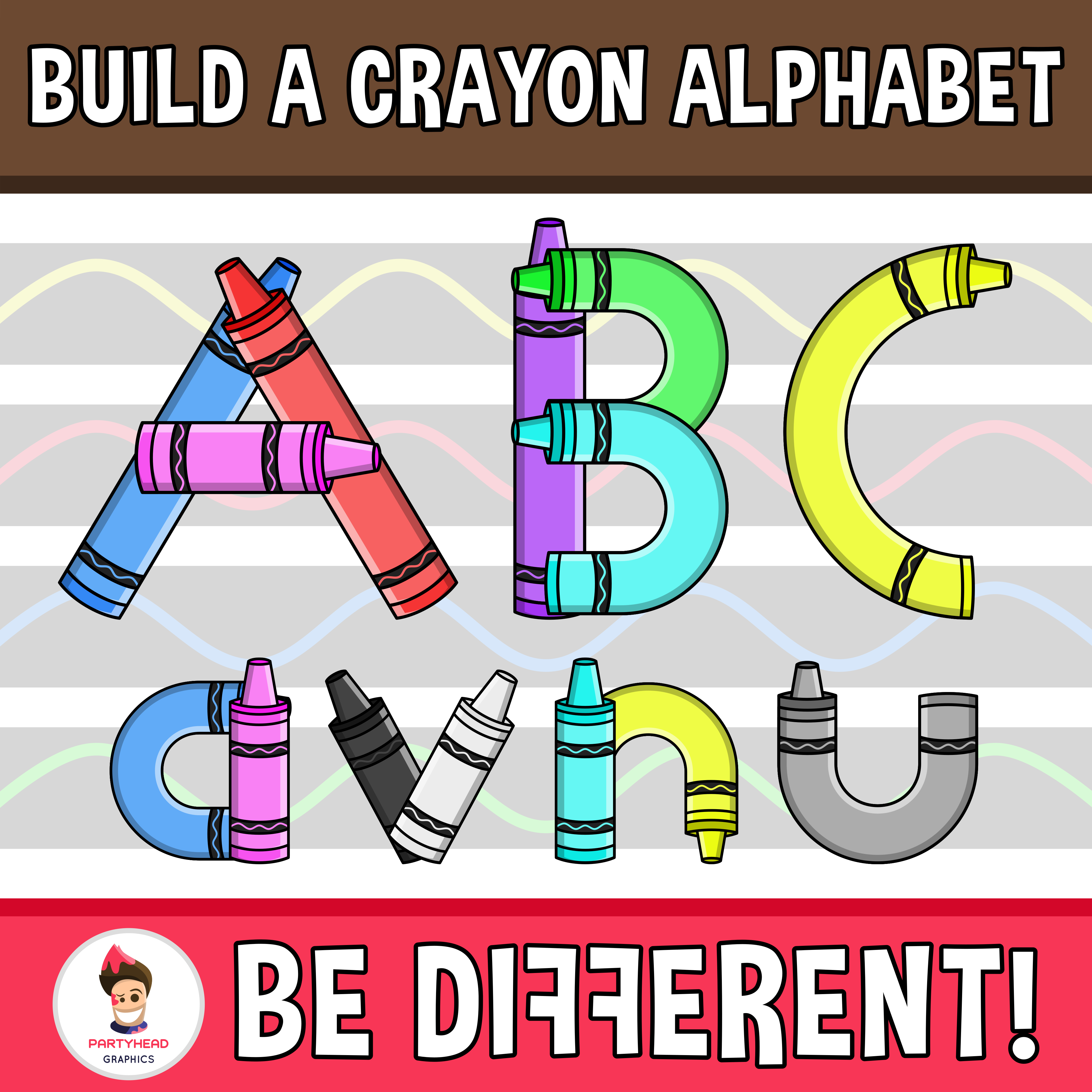 crayon clipart alphabet