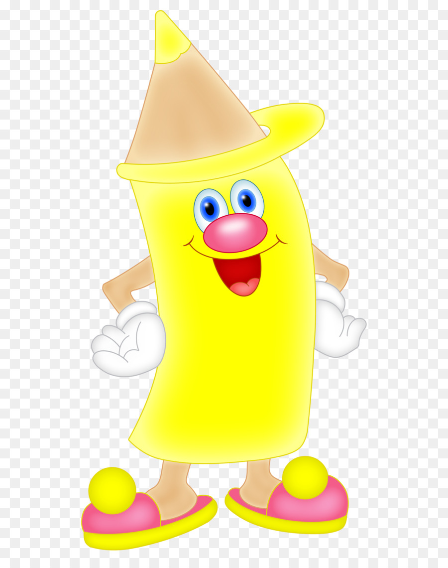 Cartoon party hat yellow. Crayons clipart animated