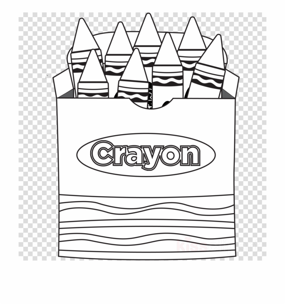 crayon clipart black and white