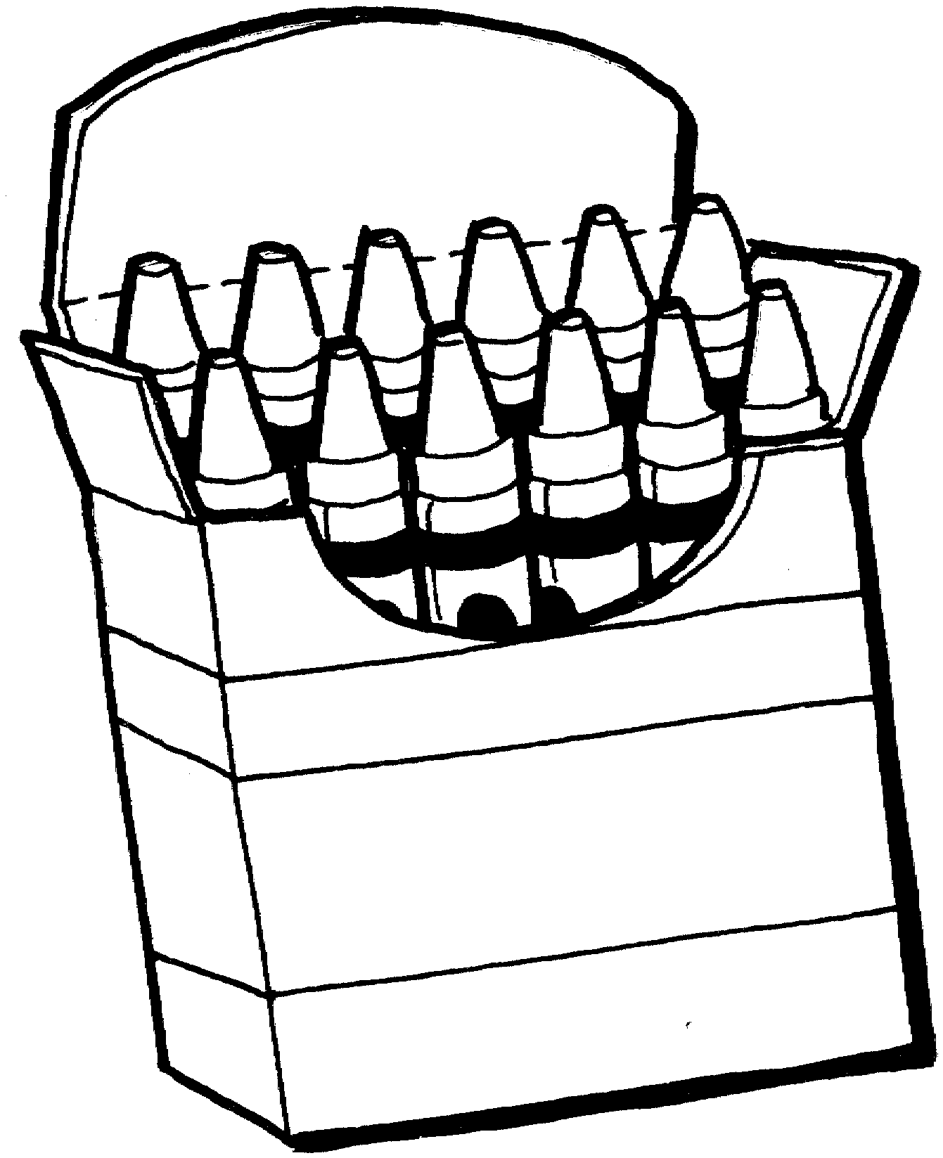 crayon clipart black and white