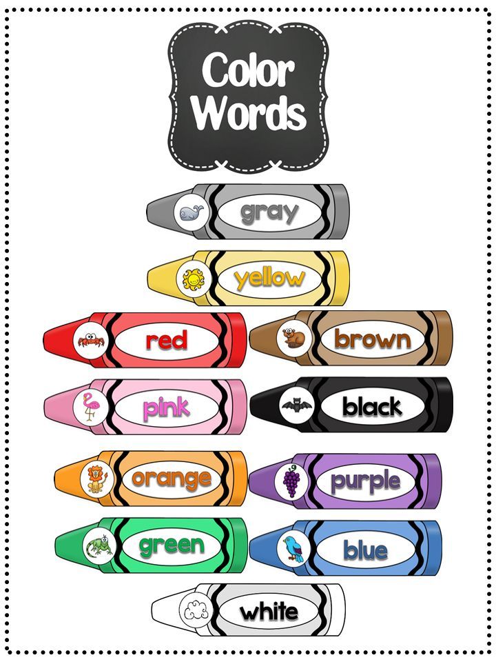 crayons clipart color word