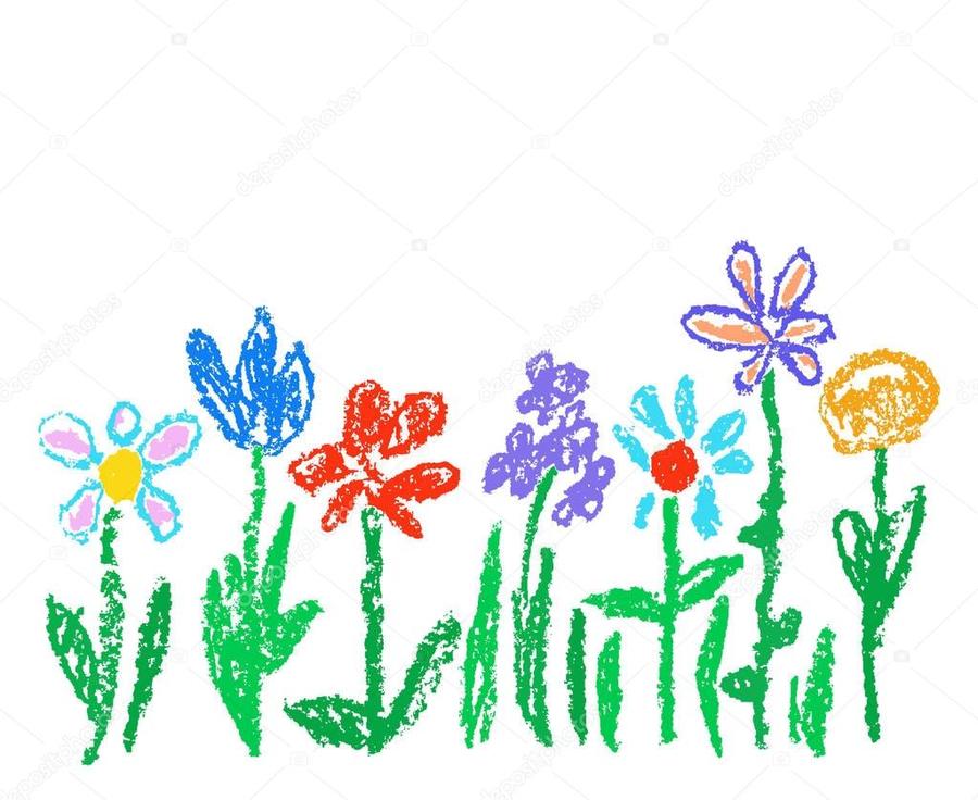 crayons clipart flower