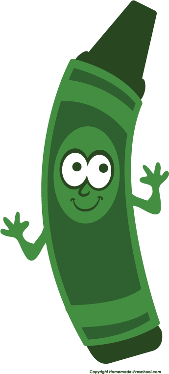 Green crayon clip art. Crayons clipart person