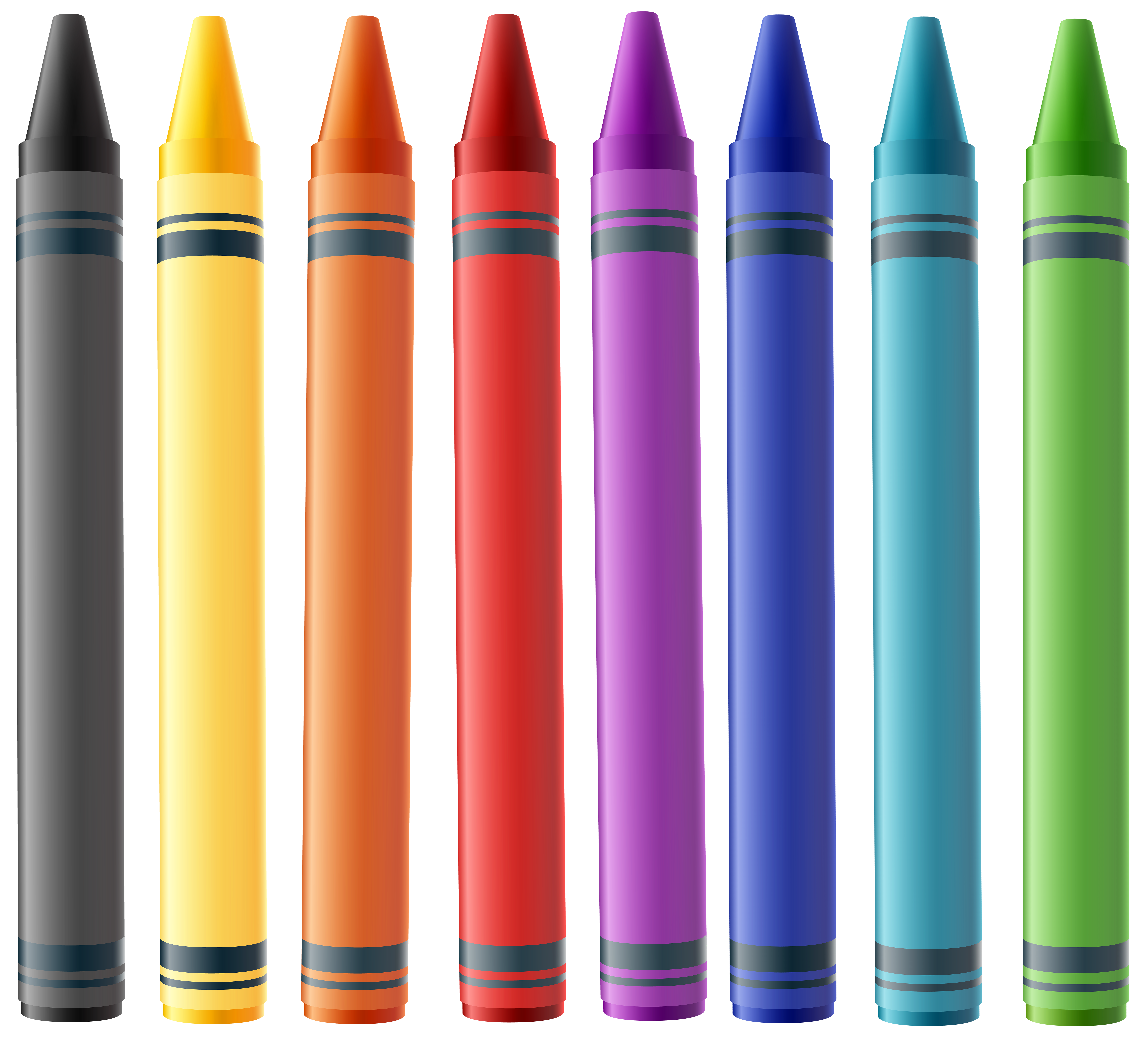 Crayons clipart name. Colorful png clip art