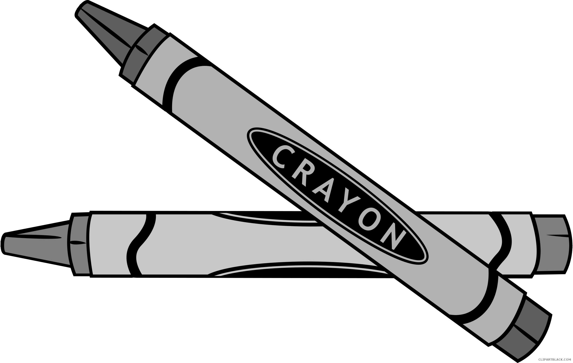 Crayon page of clipartblack. Crayons clipart black and white