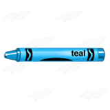 crayons clipart teal