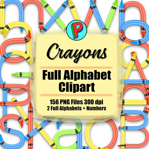 crayons clipart alphabet