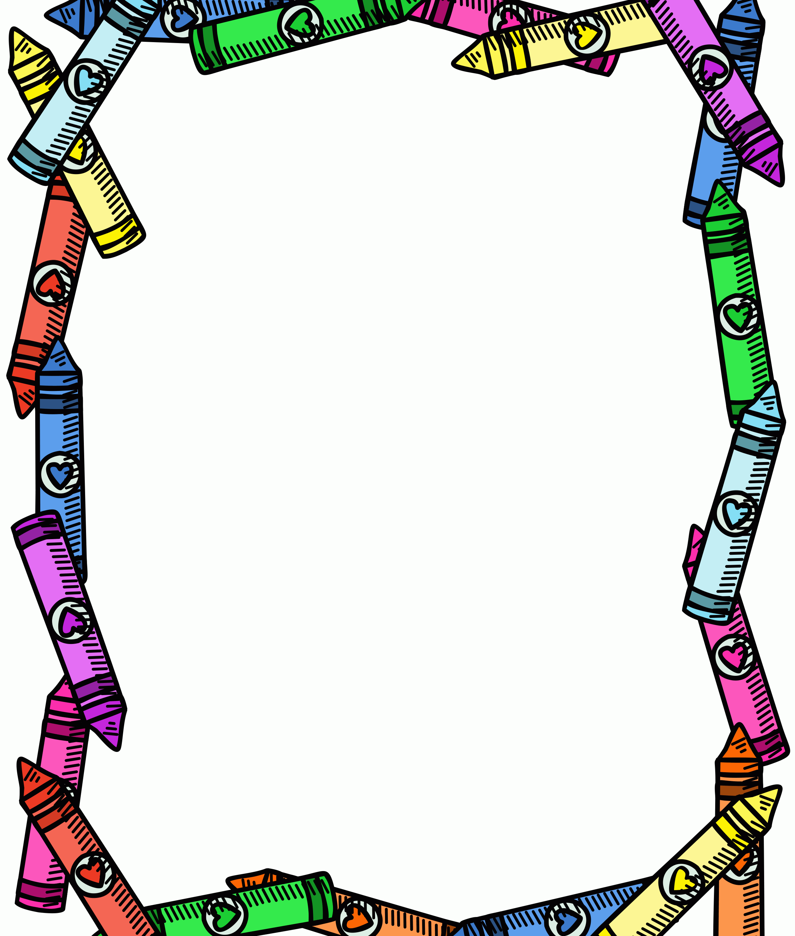 crayons clipart borders