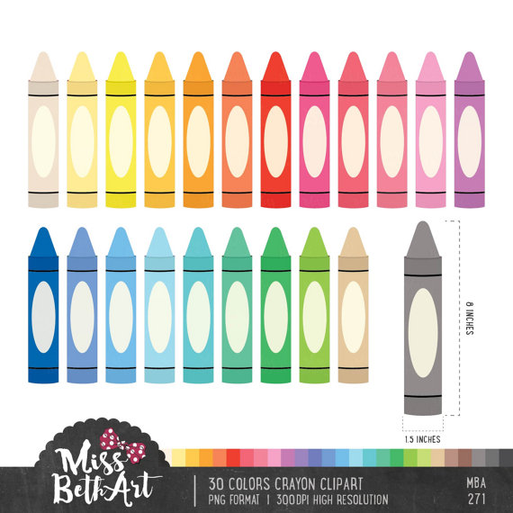 Crayons clipart color crayon.  colors instant download