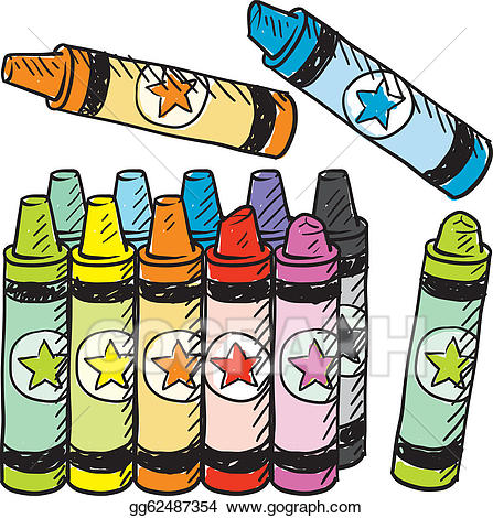 crayons clipart doodle
