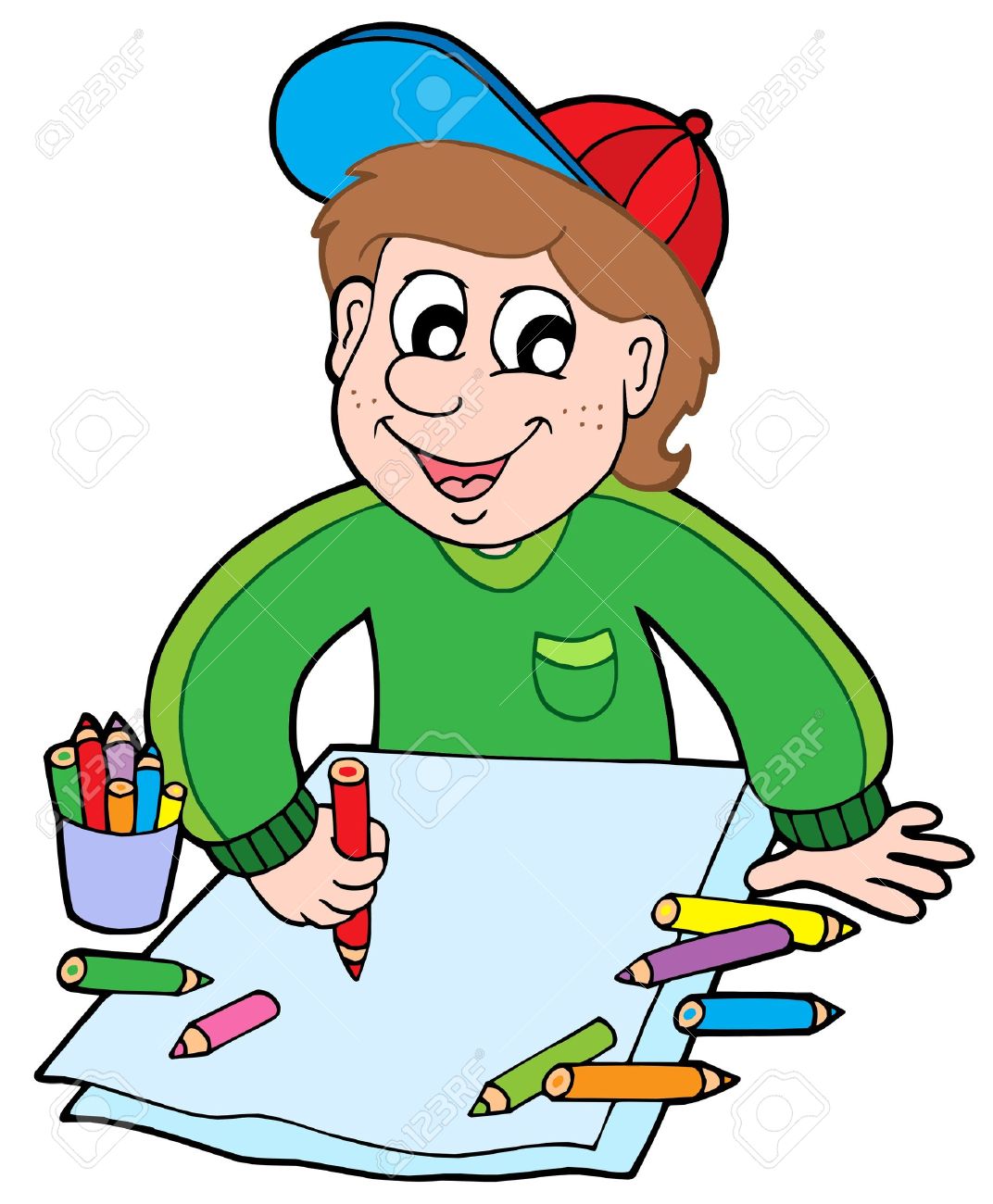 crayons clipart person