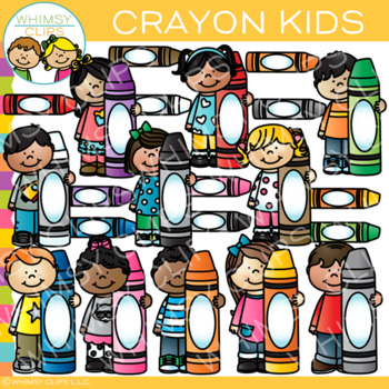 Crayons clipart pre k. Kids with clip art